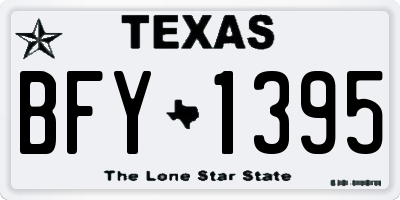 TX license plate BFY1395