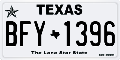 TX license plate BFY1396