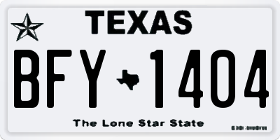 TX license plate BFY1404