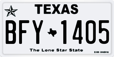 TX license plate BFY1405