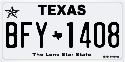 TX license plate BFY1408