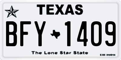 TX license plate BFY1409