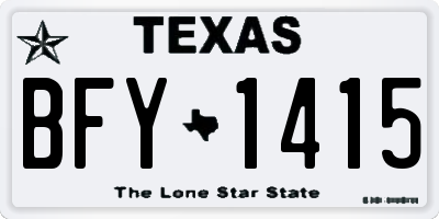TX license plate BFY1415