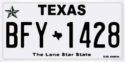 TX license plate BFY1428