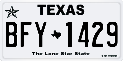 TX license plate BFY1429