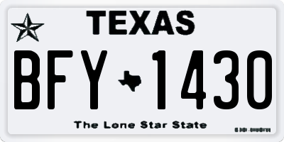 TX license plate BFY1430
