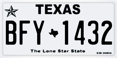 TX license plate BFY1432