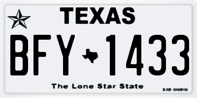 TX license plate BFY1433