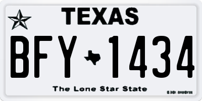 TX license plate BFY1434