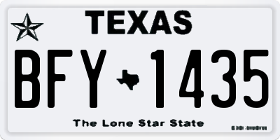 TX license plate BFY1435