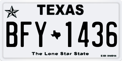 TX license plate BFY1436