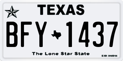 TX license plate BFY1437