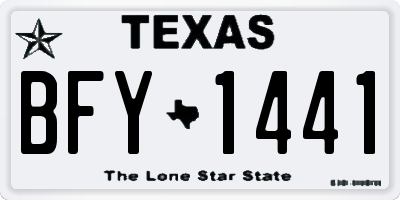 TX license plate BFY1441