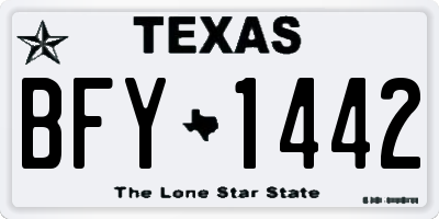 TX license plate BFY1442