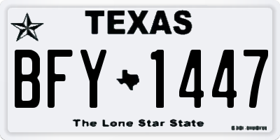 TX license plate BFY1447