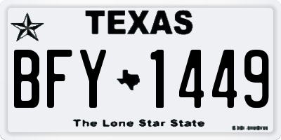 TX license plate BFY1449