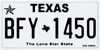 TX license plate BFY1450