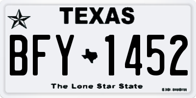 TX license plate BFY1452