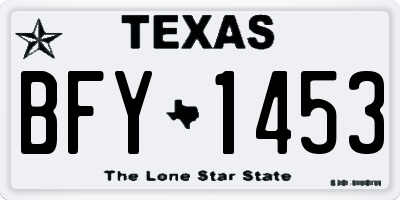 TX license plate BFY1453