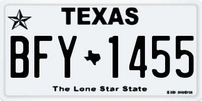 TX license plate BFY1455
