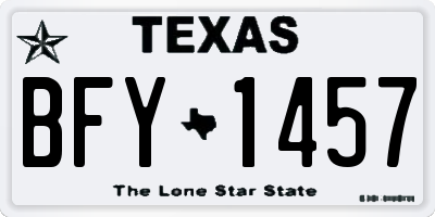 TX license plate BFY1457
