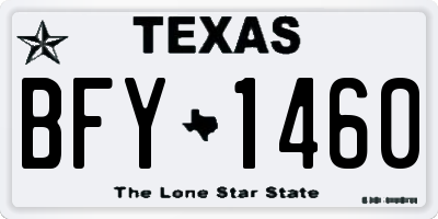 TX license plate BFY1460