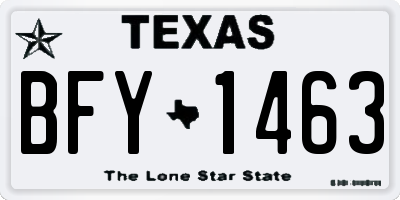 TX license plate BFY1463