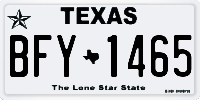 TX license plate BFY1465