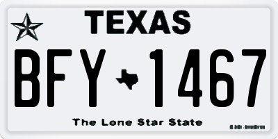 TX license plate BFY1467