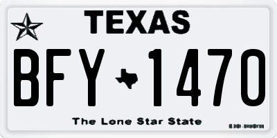 TX license plate BFY1470