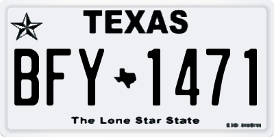 TX license plate BFY1471