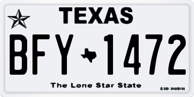 TX license plate BFY1472