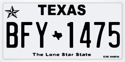 TX license plate BFY1475