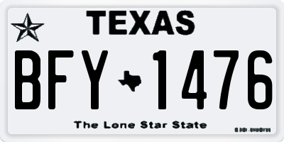 TX license plate BFY1476