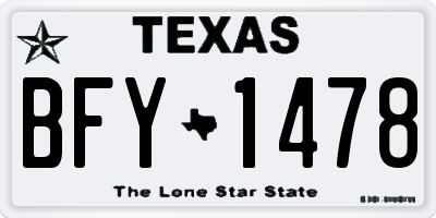 TX license plate BFY1478