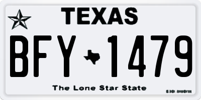 TX license plate BFY1479