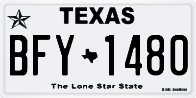 TX license plate BFY1480