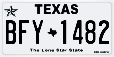 TX license plate BFY1482