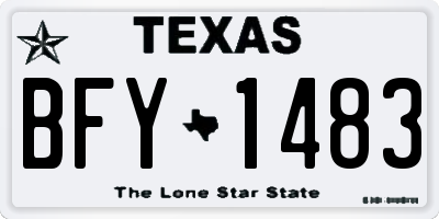 TX license plate BFY1483