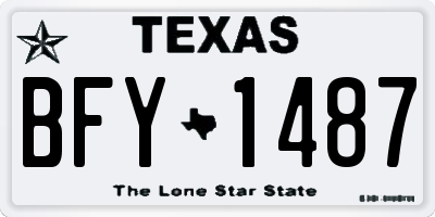 TX license plate BFY1487