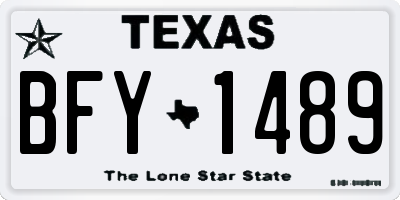 TX license plate BFY1489