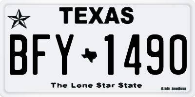 TX license plate BFY1490