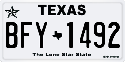 TX license plate BFY1492