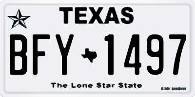 TX license plate BFY1497