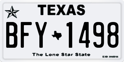TX license plate BFY1498