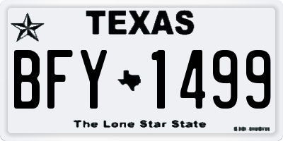 TX license plate BFY1499