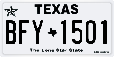 TX license plate BFY1501