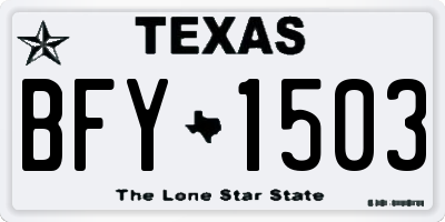 TX license plate BFY1503