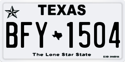 TX license plate BFY1504