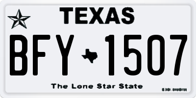 TX license plate BFY1507